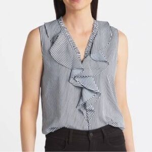 Karl Lagerfeld Yagavi Button Up Ruffle Blouse
